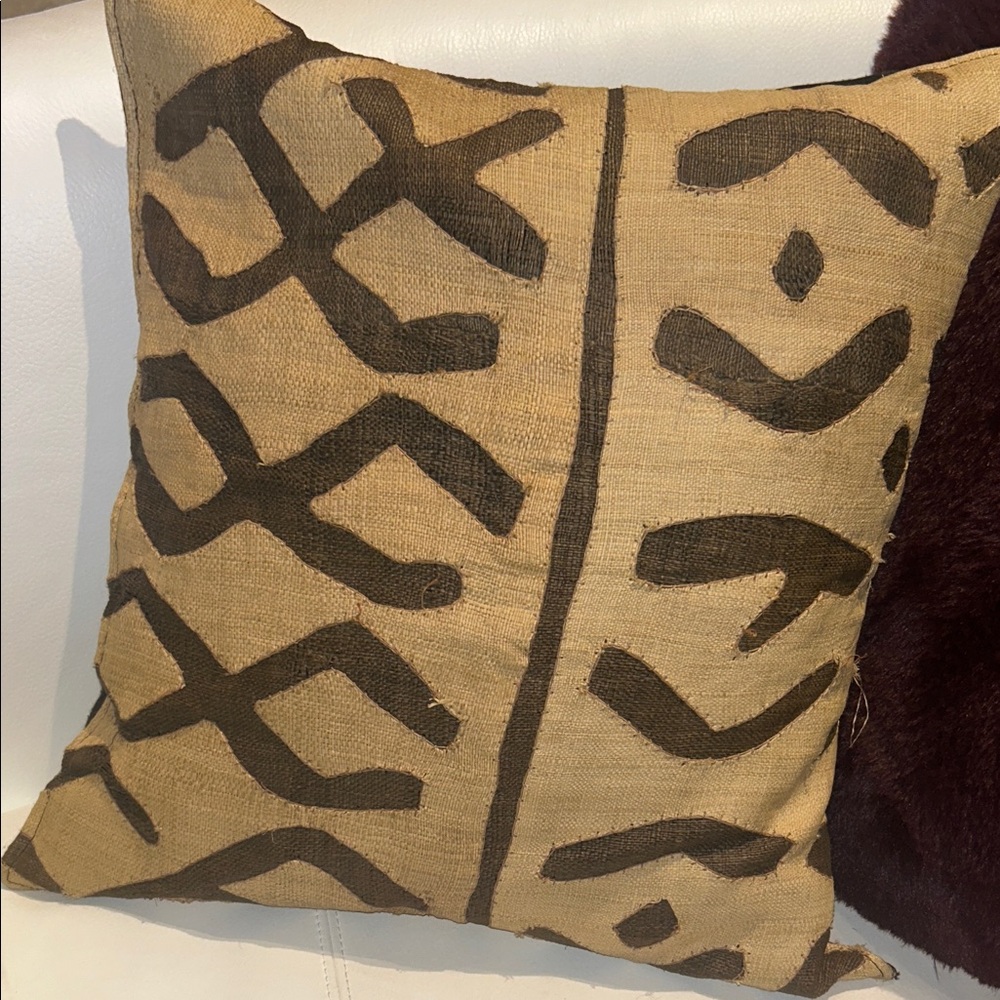 Love Culture Tan and Black Tribal Accent Pillow